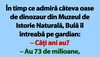 BANC | În timp ce admiră câteva oase de dinozaur din Muzeul de Istorie Naturală, Bulă îl întreabă pe gardian