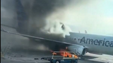 Grav incident aviatic: Un avion American Airlines a luat foc la aterizare