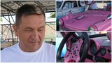 Trabant tunat cu 10.000 de euro, din '88, la paradă prin Buftea. Acesta roz a fost prima iubire